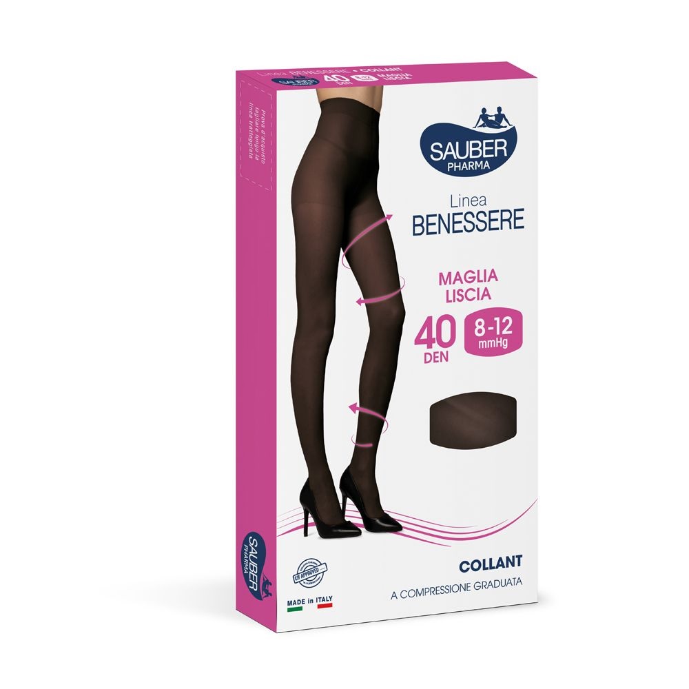 SAUBER COLLANT COMPRESSIONE GRADUATA MAGLIA LISCIA 40DEN 8-12MMHG