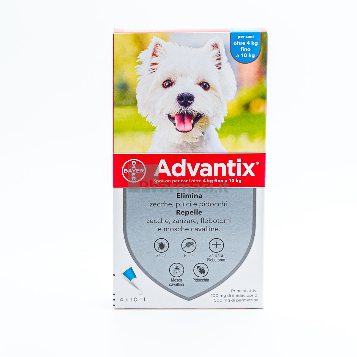 Advantix Spot On Per Cani Da 25 A 40 Kg Soluzione 4 Pipette Da 4,0 Ml