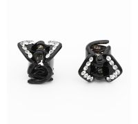 Pinza Tart Nera con Strass 2pz