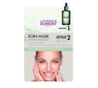 Laurence Dumont Soin Mask 2in1 Booster Argilla Verde + Maschera in Tessuto Opacizzante Purificante 1 pezzo