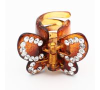 Pinza con Strass Marrone