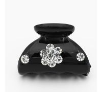 Mollettina Fiorellini con Strass Nera 1pz