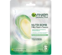 Garnier Skin Active Nutri Bomb Maschera in Tessuto Nutriente Riparatrice al Latte di Mandorla e Acido Ialuronico per Pelli Secche e Molto Secche 1 pezzo