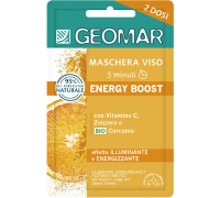 Geomar Maschera Viso 5 Minuti Energy Boost Illuminante e Energizzante con Vitamina C, Zenzero e Curcuma Bio 2 Dosi