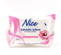 Nice Cosmetics Salviettine Intime Per L'Igiene Quotidiana con Aloe e Glicerina 20 salviette