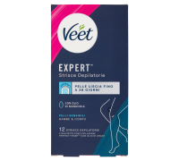 Veet Expert Strisce Depilatorie Gambe e Corpo Pelli Sensibili 12 Strisce