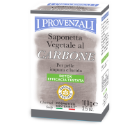 I Provenzali Saponetta Vegetale al Carbone Detox per Pelle Impura e Lucida 100 grammi