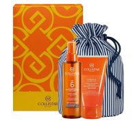 Collistar kit olio secco solare spf 6 per il corpo 200ml + doposole + pochette
