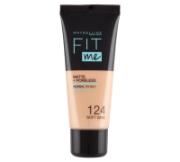 Maybelline New York Fit Me matte + poreless 124 soft sand fondotinta finish opacizzante 30ml