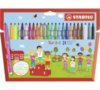 Stabilo trio a-z pennarello a punta fine e fusto triangolare colori assortiti 14 pezzi
