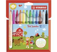 Stabilo trio jumbo pennarellone super lavabile colori assortiti 12 pezzi