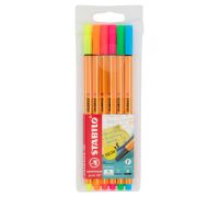 Stabilo point 88 fluo penna fineliner colori assortiti 6 pezzi