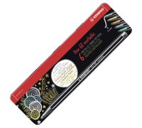 Stabilo pen 68 metallic pennarello premium metallizzato colori assortiti scatola in metallo 6 pezzi