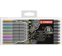 Stabilo pen 68 metallic pennarello premium metallizzato colori assortiti 8 pezzi
