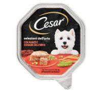 Cesar selezioni dell’orto cibo umido in vaschetta con manzo e verdure dell’orto per cane 150 grammi