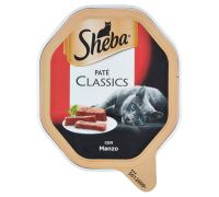 Sheba classics patè cibo umido con manzo per gatto 85 grammi