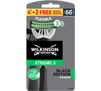 Wilkinson sword xtreme3 flexible rasoio usa e getta con black comfort 6 pezzi