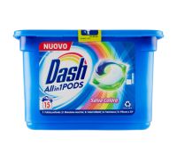 Dash pods all in 1 salca colore detersivo lavatrice in capsule 19 pezzi