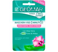 Geomar Maschera Viso 5 Minuti Idratante e Anti-stress con Fiore Di Altea Bio e Aloe Vera 2 Dosi