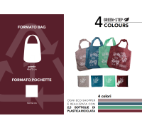 Green-Step 4 Colours borsa riutilizzabile in plastica riciclata rosso