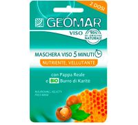 Geomar Maschera Viso 5 Minuti Nutriente e Vellutante con Burro Di Karitè Bio e Pappa Reale 2 Dosi