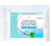 Clinians Hydra Basic Salviette Struccanti Viso Occhi e Labbra con Minerali e Acqua di The Bianco per Pelli Normali e Miste 25 Salviette