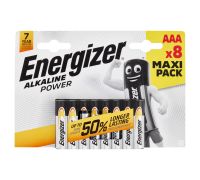 Energizer alkaline power AAA batterie mini stilo lunga durata 8 pezzi