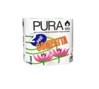 Pura carta igienica compatta a 2 veli 4 rotoli