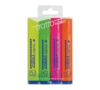 Tratto evidenziatori colori assortiti giallo/verde/fucsia/arancione 4 pezzi