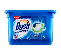 Dash pods all in 1 classico detersivo lavatrice in capsule 18 pezzi
