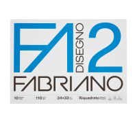Fabriano FA2 album da disegno 24 x 33cm liscio riquadrato 10 fogli