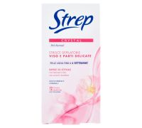 Strep Crystal strisce depilatorie viso e parti delicate 20 pezzi + salviettine post epilazione 4 pezzi
