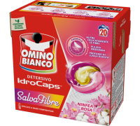 Omino Bianco idrocaps salva fibre detersivo lavatrice 20 pezzi