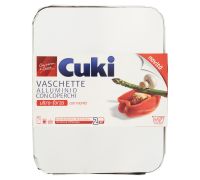 Cuki Conserva e Cuoce vaschette alluminio con coperchi doppia forza riciclabili 6 porzioni 2 pezzi