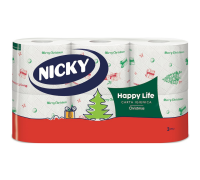 Nicky happy life christmas carta igienica 3 veli 6 rotoli