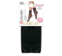Golden Lady calzino velato 15 denari colore nero taglia unica 2 paia