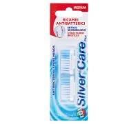 Silver care plus testine di ricambio per spazzolino setole medie 2 pezzi