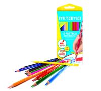 Mitama pastelli triangolari in legno colori assortiti 12 pezzi