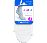 Golden Lady calzino in cotone colore grigio taglia unica 3 paia