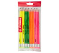 Stabilo swano matita in grafite con fusto fluorescente gradazione hb=2 ½ ecopack 12 pezzi