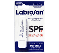 Labrosan Balsamo Labbra Defence Idratante SPF15 con Burro di Cacao e Filtri Solari 1 Stick