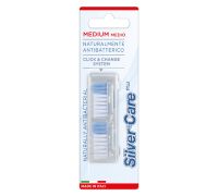 Silver Care testine di ricambio antibatteriche setole medie 2 pezzi