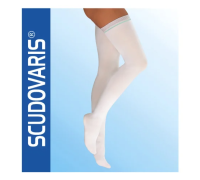 Scudovaris calza autoreggente antitrombo 18-24 mmhg medio colore bianco 4