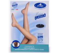 Sauber linea classica 13-17 mmhg collant microrete taglie comode 70 denari colore nero taglia 3