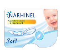 Narhinel Aspiratore Nasale Neonati e Bambini Soft con 2 Ricambi Soft con Filtro Assorbente