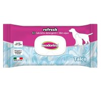 Inodorina Refresh salviette detergenti per cani e gatti profumo talco 40 pezzi