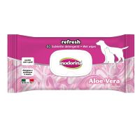 Inodorina Refresh salviette detergenti per cani e gatti profumo aloe vera 40 pezzi