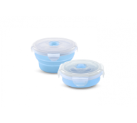 Nuvita contenitore pieghevole per bambini in silicone colore blu capacità 450ml