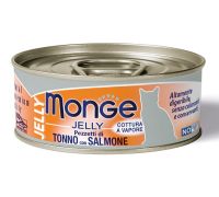 Monge Natural jelly cibo umido con tonno bonito/salmone per gatti 80 grammi