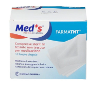 Med's Farmatnt compresse di garza sterile in tessuto non tessuto 10 x 10cm 12 pezzi